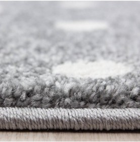 Resim Sevimli Peri Atı Desenli Çocuk Halısı Gri Mavi Renklerde Gri - Mavi 