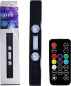 Resim gaman D88-s Şarjlı Araç İçi Tavan Lambası RGB Renk Kumandalı AÇ/Kapa Çubuk ŞEklinde Atmosfer Işığı 22cm 