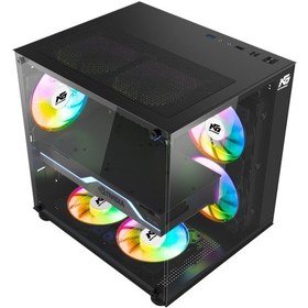 Resim Orion Cube 3x Tuştan Değişen Rgb Fanlı M-atx Boş Bilgisayar Kasası Siyah 