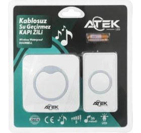 Resim Beyaz Kablosuz Su Geçirmez Kapı Zili 