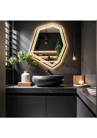Resim Domira Günışığı Lazer Kumlamalı Lavabo & Banyo Aynası Dokunmatik Sensörlü 90 X 76 