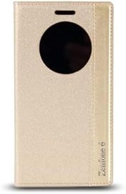 Resim FITCASE Asus Zenfone 6 Gizli Mıknatıslı Pencereli Magnum Kılıf Gold 