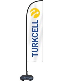 Resim Reklam Ediyoruz Yelken Bayrak Turkcell Logolu Bidon Ve Direk Dahil 