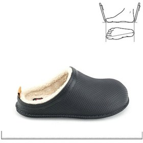 Resim Gezer 14769 Eva İçi Kürklü Islak Zemin Kışlık Ev Bahçe Kadın Terliği Siyah - Krem 