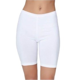 Resim 3 Adet Çift Kaplan Bayan Elastanlı Uzun Şort Boxer 611 Beyaz 