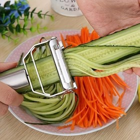 Resim 1 adet Paslanmaz Çelik Sebze Soyucu - Patates, Havuç, Salatalık ve Daha Fazlasını Kolayca Soyacak Keskin, Dayanıklı Mutfak Aleti - Gıda Güvenliği, Ev, Restoranlar ve Oteller için İdeal 