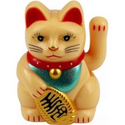 Resim Lucky Cat Mini Maneki-neko Sallanan Kedi Güneş Enerjili 5cmbej 