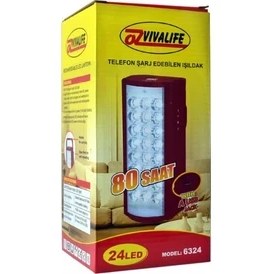 Resim Özvivalife Büyük 24 LED 80 Saat Sarjlı Işıldak 