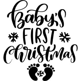 Resim Babys First Christmas 3 - Araç, Oto, Laptop, Duvar Uyumlu Sticker 10*11 cm 