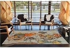 Resim rugs modern Renkli Kurukafa Desenli Dokuma Taban miravip695, 75 x 300 