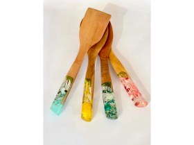 Resim Lotusspoon Summer Series 3 Adet El Yapımı Bambu Mutfak Seti Kaşık, Kepçe, Spatula 