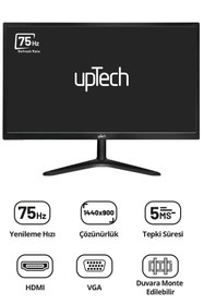 Resim upTech HD190 19" Geniş Ekran 75 Hz 5ms (VGA,HDMI) Led Monitör 