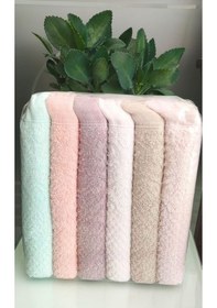 Resim 3 Ad.30x50cm.,3ad.35x60cm 6.lı "özel Hediyeli" Çeyizlik Nakışlı, Saçaklı,ponponlu Bukle Havlu Seti Pastel 