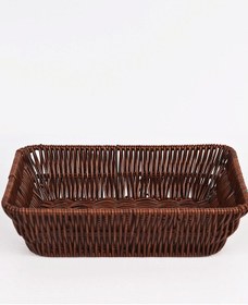 Resim Kahverengi Ekmek Sepeti-ekmeklik-dikdörtgen Koyu Kahverengi 