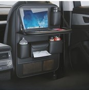 Resim Xuweiwei Siyah Faux Leather Araç Koltuk Yemek Masası Ve Kolçak Cebi Çok Fonksiyonlu Araç İç Aksesuarı Çeşitli Modellerle Uyumlu Siyah 