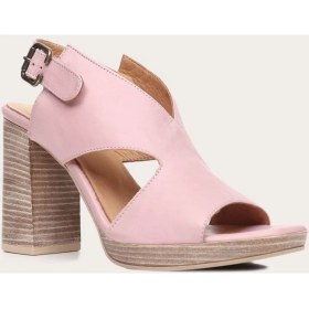 Resim Bueno Shoes Gül Kurusu Deri Kadın Topuklu Sandalet 