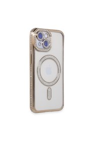 Resim artlab Art İphone 15 Kılıf Joke Simli Magneticsafe Kılıf - Gold Lab 