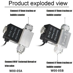 Resim Mufunye Akvaryum Co2 Solenoid Valfi 12v - Alüminyum, Sesiz, Otomatik Açma/kapama, Tek/çift Başlı, G1/8 Arayüz Veya 4 6mm Boru Uyumlu Diğer 