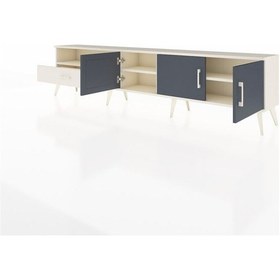 Resim Arges Tv Ünitesi 3 Raflı Tek Çekmeceli 3 Kapaklı 220x30x51 Aytaşı-antrasit/aytaşı Antrasıt/aytası - Aytası 