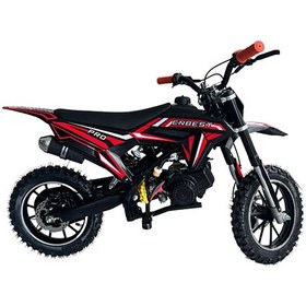 Resim Mini Cross Çocuk Motoru Benzinli Tek Silindirli Kırmızı 