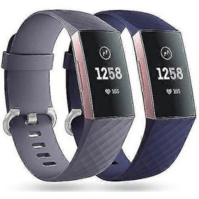 Resim Fitbit Charge 3 Bileklik / Fitbit Charge 4 Bileklik İle Uyumlu 2'li Yedek Bileklik, Kadınlar Ve Erkekler İçin Klasik Spor Bileklikleri, Küçük Hk 
