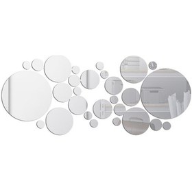 Resim 30'lu Gümüş Akrilik Yuvarlak Ayna Duvar Sticker Seti - Dıy Ev Dekoru, Çocuk Odası/yatak Odası/banyo Uygun, Hafif Ve Kaldırılabilir Gümüş Gümüş 