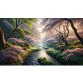 Resim Venspor Baharlık Doğa ve Nehir Manzarası Temalı Arkaplan 200x150cm Fon Duvar Örtüsü 