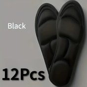 Resim 12 Adet Hafıza Köpük Atletik Tabanlıklar - Ergonomik 3D Kontur Tasarım, Spor, Günlük Kullanım ve Yüksek Topuklu Ayakkabılar için Uygun Şok Emici Nefes Alabilir Ter Emici Yastıklama Pedleri, İnsan Mühendisliği Desteği ile Çok Fonksiyonel Konfor Astarları 