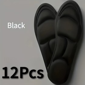 Resim 12 Adet Hafıza Köpük Atletik Tabanlıklar - Ergonomik 3D Kontur Tasarım, Spor, Günlük Kullanım ve Yüksek Topuklu Ayakkabılar için Uygun Şok Emici Nefes Alabilir Ter Emici Yastıklama Pedleri, İnsan Mühendisliği Desteği ile Çok Fonksiyonel Konfor Astarları 