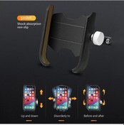 Resim Ulzyvf Alüminyum Ayarlanabilir Dönebilir Bisiklet & Motosiklet Telefon Tutucu - Kaymaz Siyah Siyah 