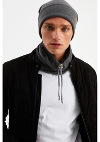 Resim Erkek Balıkçı Style %100 Pamuklu Kaşkorse, Terletmez, Ultra Hafif, Yumuşak Bere Boyunluk Takım - Standart / Füme Füme 