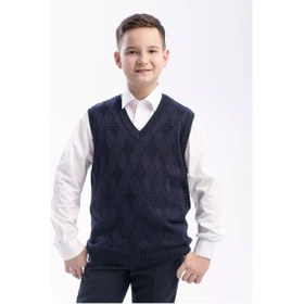 Resim Dima İ Alisa Erkek Çocuklar İçin Okul Yeleği, Örme 168104708 Mavi 