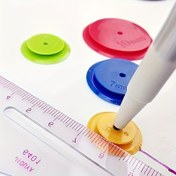 Resim 4 adet Plastik Dikiş Çizgisi Cetvel Seti, Çok Boyutlu Yama Aracı ve El İşaretleme Cetveli, DIY Çizim Tekerlek, Dikiş İşaretleme Aracı, Karışık Renk 