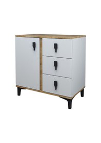 Resim Afilli Rose Kapaklı 3 Çekmeceli Sifonyer Meşe 