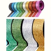 Resim Parlak Washi Bant Seti - 2 Rulo, Her Birisi 5m - Kendi Yap Projeleri ve Süslemeler İçin Parlak Yapışkanlı Bant - Kullanımı Kolay ve Dayanıklı El Sanatları Bandı - Scrapbooking ve Hediye Paketleme İçin Çok Renkli Paket 