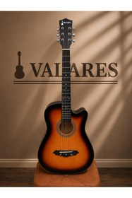Resim valares 38c Kesik Kasa Sap Ayarlı Akustik Gitar 38 inç Full Aksesuar Hediyeli Sunburst 