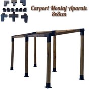 Resim 15 Pergola Çardak 8x8cm Montaj Seti Demir Bağlantı Gölgelik Ev 