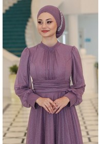 Resim Raika Moda Şık Tasarım Tül Kübra Abiye Lavanta 