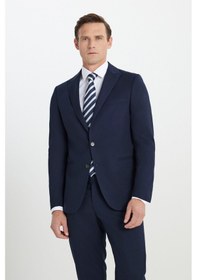 Resim AC&Co / Altınyıldız Classics Erkek Lacı Ekstra Slim Fit Dar Kesim Kırlangıç Yaka Takım Elbise Lacı 