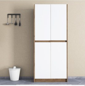 Resim Santra Ceviz-beyaz Renkli Çok Amaçlı Kiler Dolabı,mutfak Dolabı 