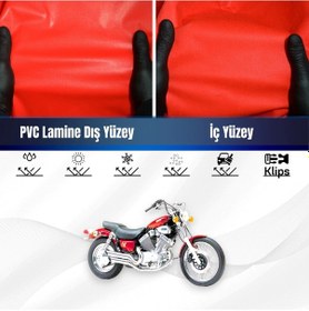 Resim Yamaha Vırago Xv 535 Motosiklet Brandası Su Geçirmez Branda Kırmızı Branda Motor Branda 