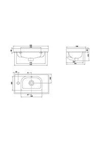 Resim Turkuaz Seramik Cerastyle Mini Frame 50 CM Etajerli Lavabo 