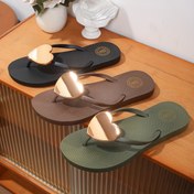 Resim Kadın Modası Kalp Toka Flip-Flap - Altın Ton Tokalarla Rahat PVC Düz Sandaletler, Siyah ve Yeşil Tasarım, Yaz Plaj Tatilleri ve Günlük Giyim için Mükemmel, Plaj Ayakkabıları | Şık Flipflop | Dayanıklı Ayakkabılar 