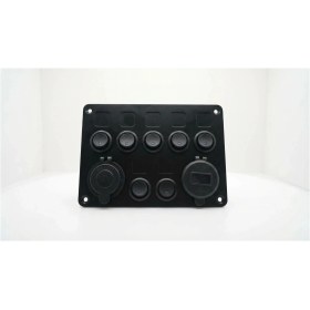 Resim Revex Kontrol Paneli 8 Adet On-Off Tuş 2x PD+QC hızlı USB soket 1 Adet Çakmaklık 12V 
