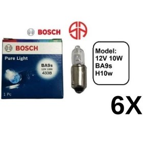 Resim Bmw İçin H10 İç Aydınlatma Ampul 12v 10w 63311375003 Bosch Pure Lıght 433b Ba9s 6 Adet 