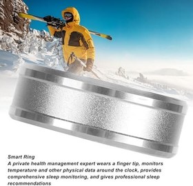 Resim Akıllı Yüzük, BT 5.1 NFC Akıllı Yüzük Sağlığı Takip Cihazı Uyku Vücut Sıcaklığı İzleme Adım Sayacı, Akıllı Giyilebilir Cihaz, Bluetooth Uzaktan Kumanda Sayfa Çevirici 