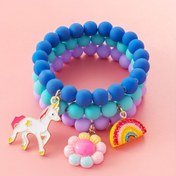 Resim 3 adet Sevimli Unicorn/Güneş Çiçeği/Gökkuşağı Şanslı Bileklik Kızlar İçin, Basit Tarz Günlük Süslemeler, Tatil Hediyeleri 