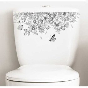 Resim Ulzyvf Yaprakları Tuvalet Su Stickerı, Geçirmez Klozet Kelebek Kapağı Dekoru, Çıkarılabilir Çiçek Desenli, Ahşap Görünümlü, 12.9x7.2in Dıy Banyo Dekorasyonu Sr Ahşap 
