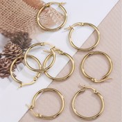 Resim 10 adet Altın Renkli Açık Küpe Halka 304 Paslanmaz Çelik Küpe Kancaları 15-30mm Döngü Tabanı Takı Yapımı DIY Küpe Aksesuar Malzemeleri 