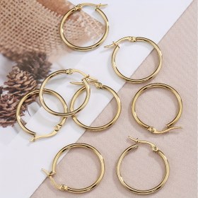 Resim 10 adet Altın Renkli Açık Küpe Halka 304 Paslanmaz Çelik Küpe Kancaları 15-30mm Döngü Tabanı Takı Yapımı DIY Küpe Aksesuar Malzemeleri 